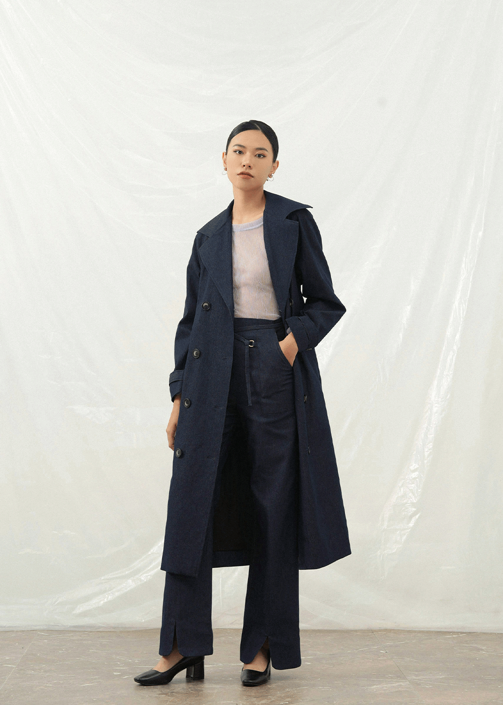 Denim Capucine Trench Coat