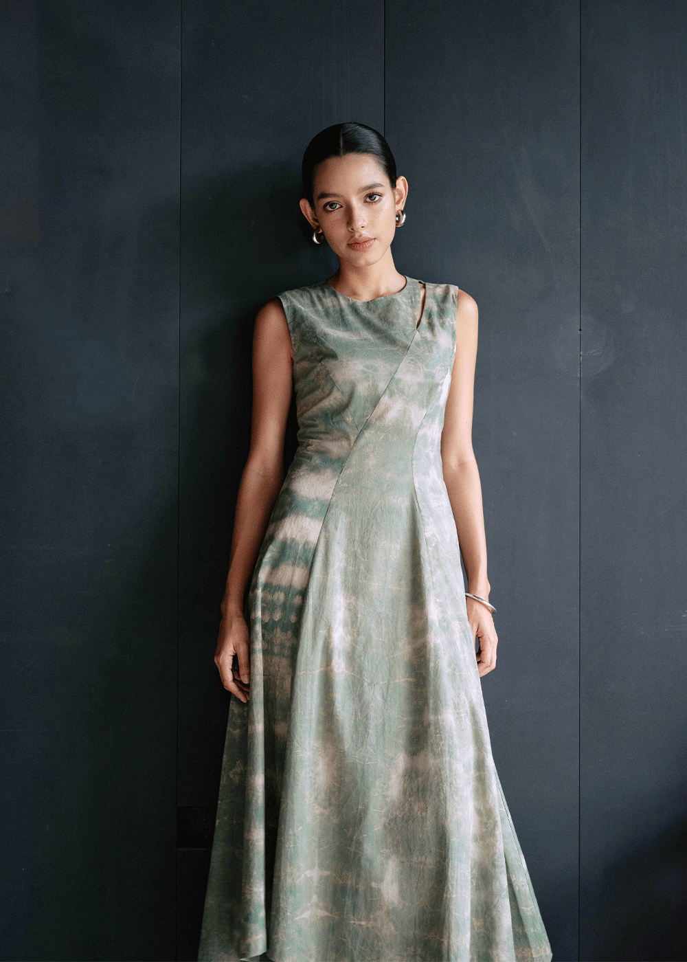 Alaina tie-dye maxi dress in Sage