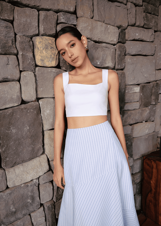 Jane twill croptop in White