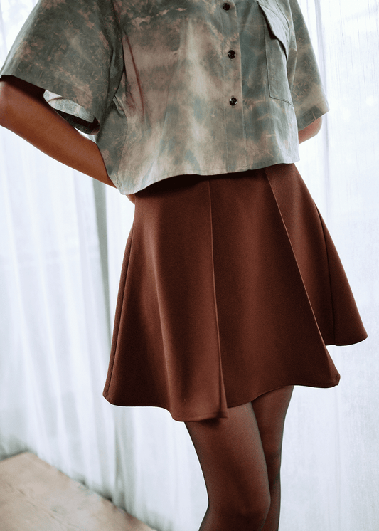 Eri skirt in Wine red