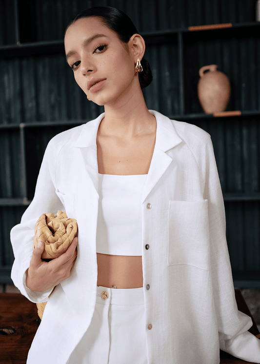 Kaia shirt in White linen